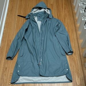 Ilse Jacobsen Blue Hooded Raincoat